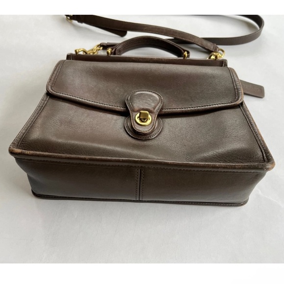 Vintage Coach Brown Leather Court Willis Bag No. F13-9927 Crossbody, Top Handle - Picture 3 of 9